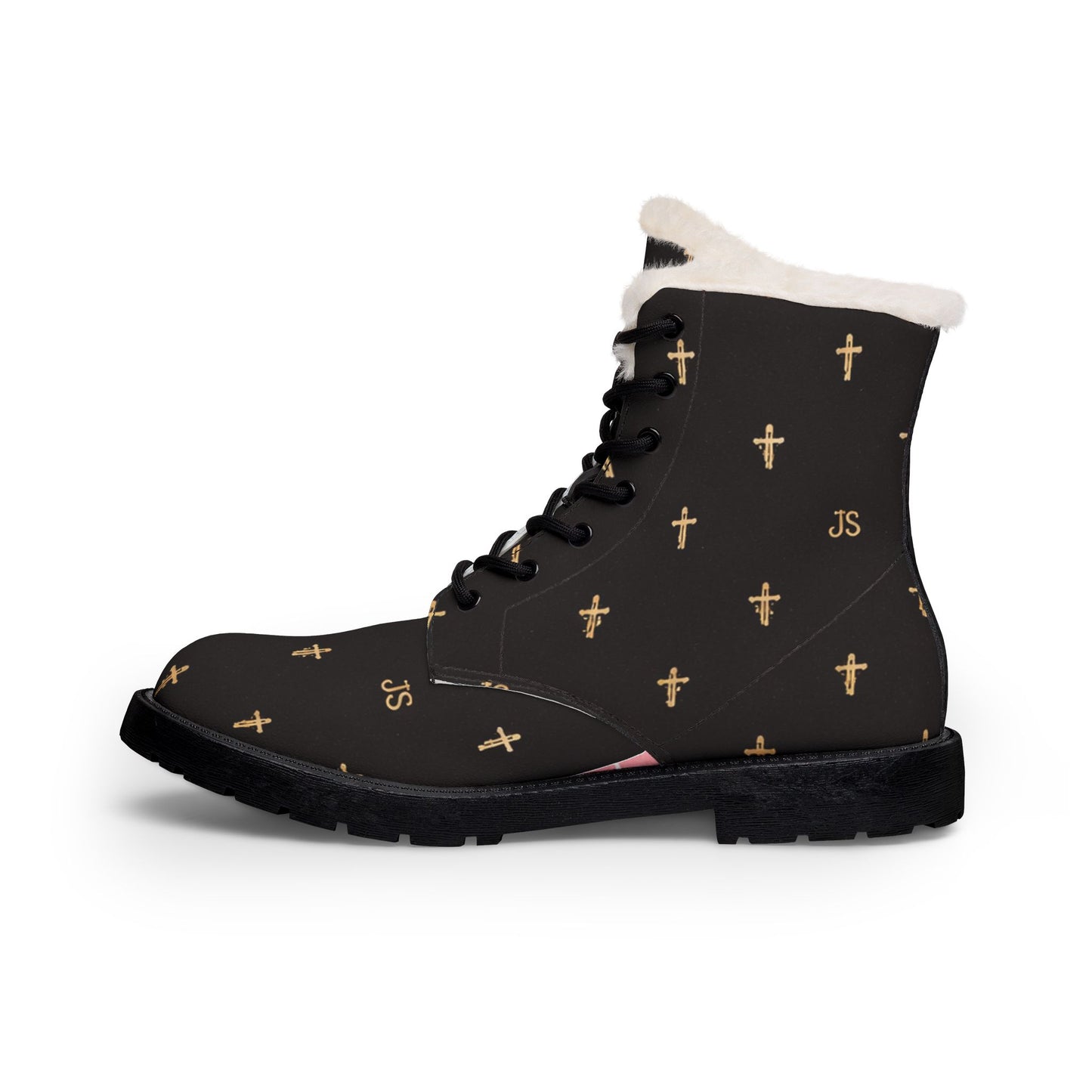 Women's Black Cross Christian Boots — Signature Cross Pattern, Christian