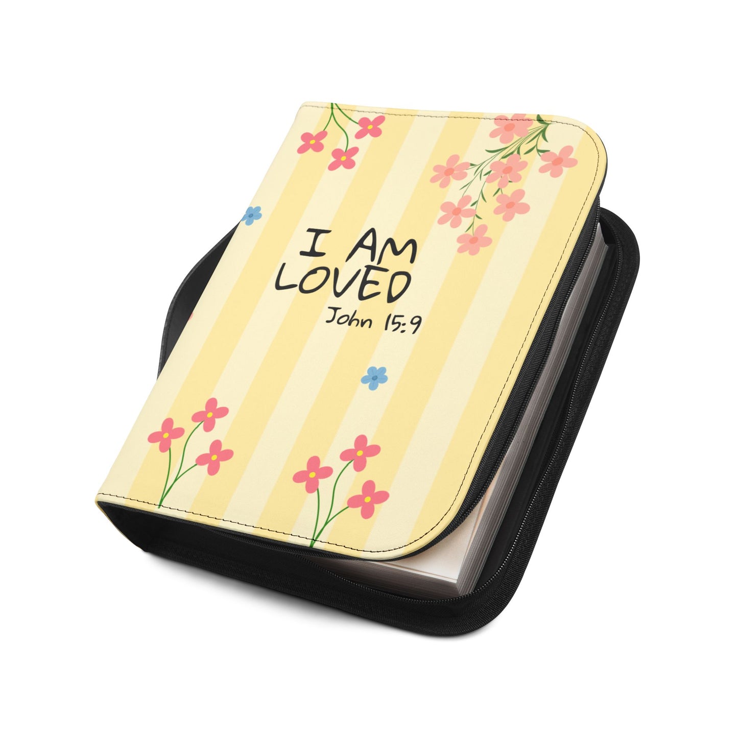 Bible Cover — "I Am loved" John 15:9 Flowers Design