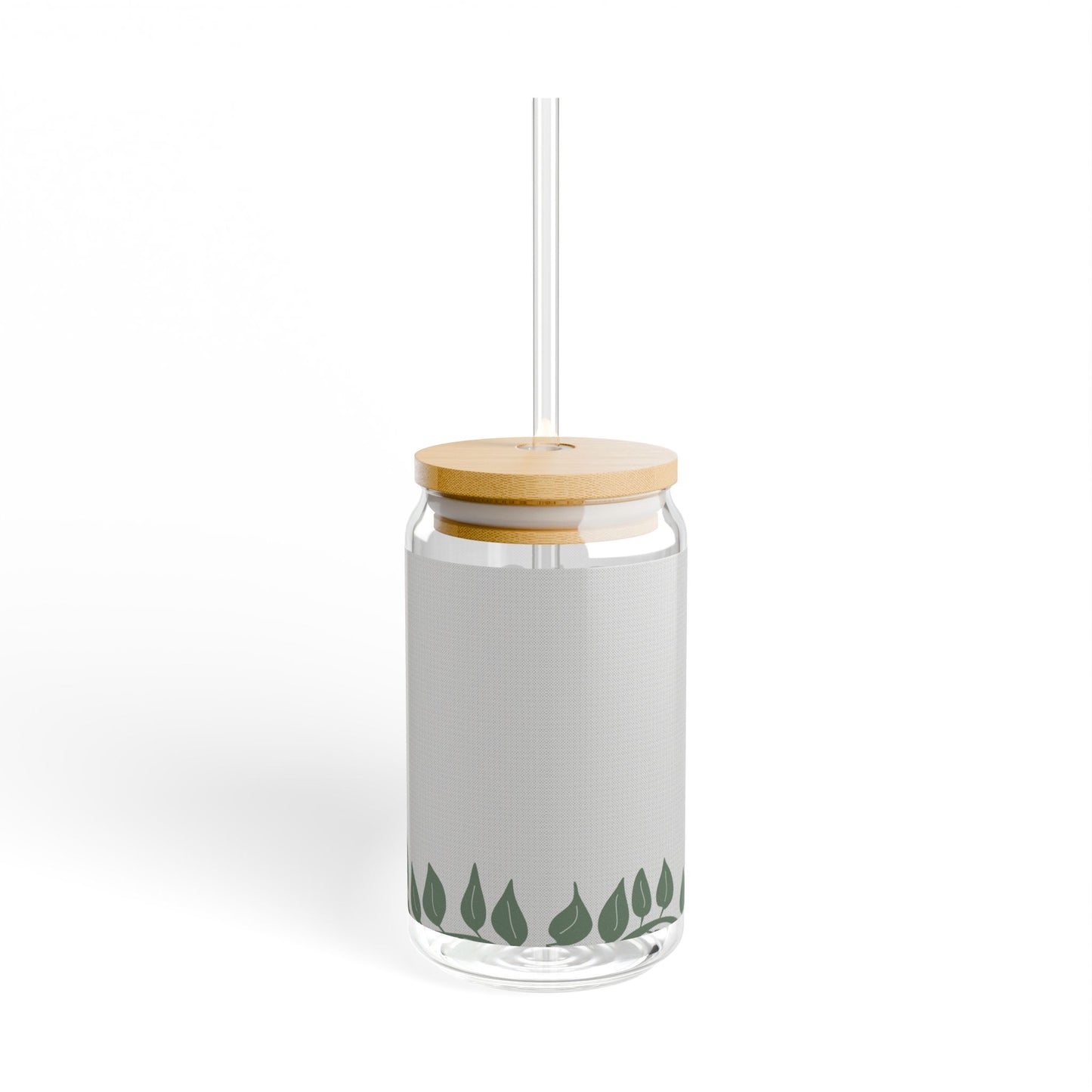 GRACE-filled Glass Can (16oz) — John 1:16, Floral Straw Tumbler | Christian Gift