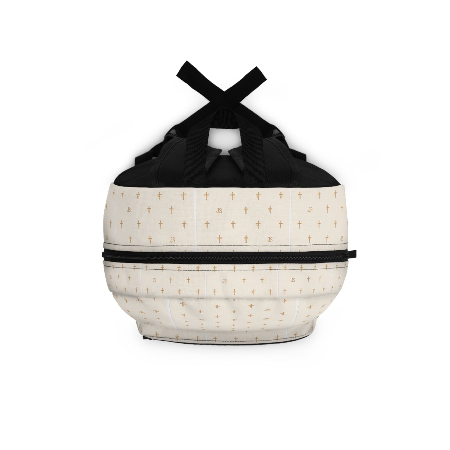 Joyfully Saved Cross Backpack — Cream colored Christian School Bag