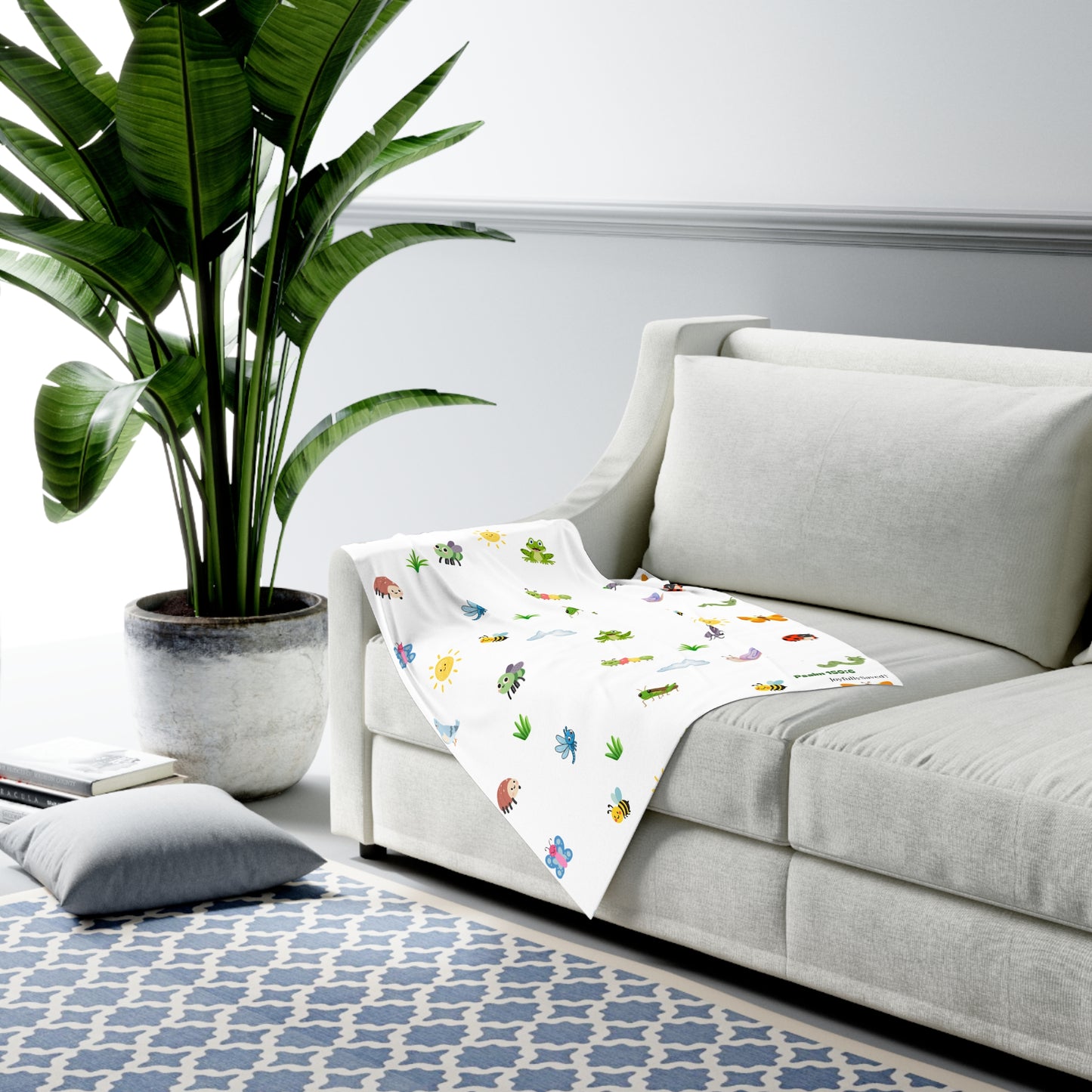 Christian Baby Swaddle Blanket — Bugs & Blessings (Psalm 150:6) Infant Swaddle
