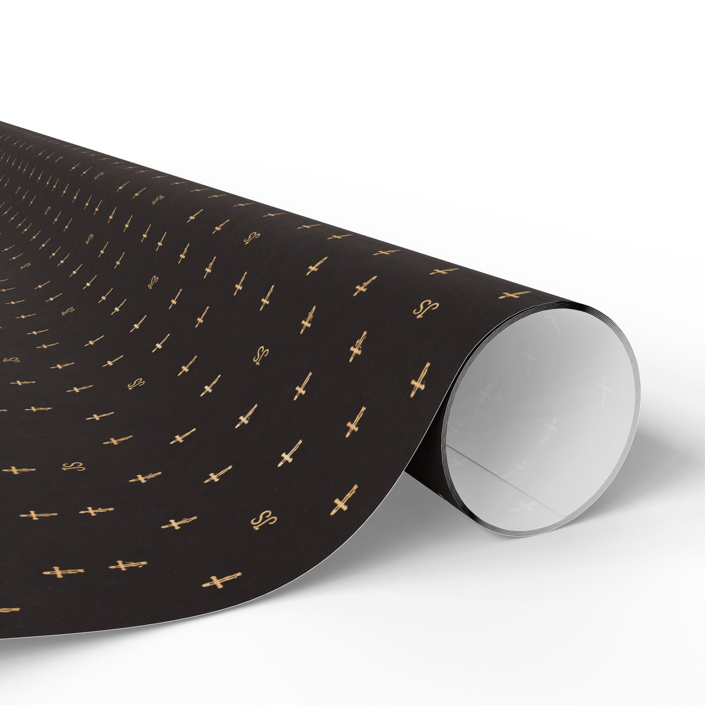 Joyfully Saved Signature Cross Wrapping Paper, Black | gift wrap
