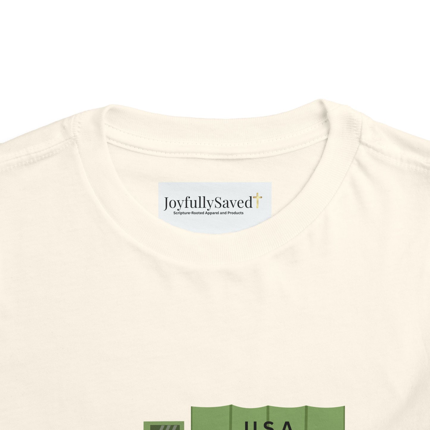 Christian Toddler Tee — Military Truck Graphic (John 15:13)