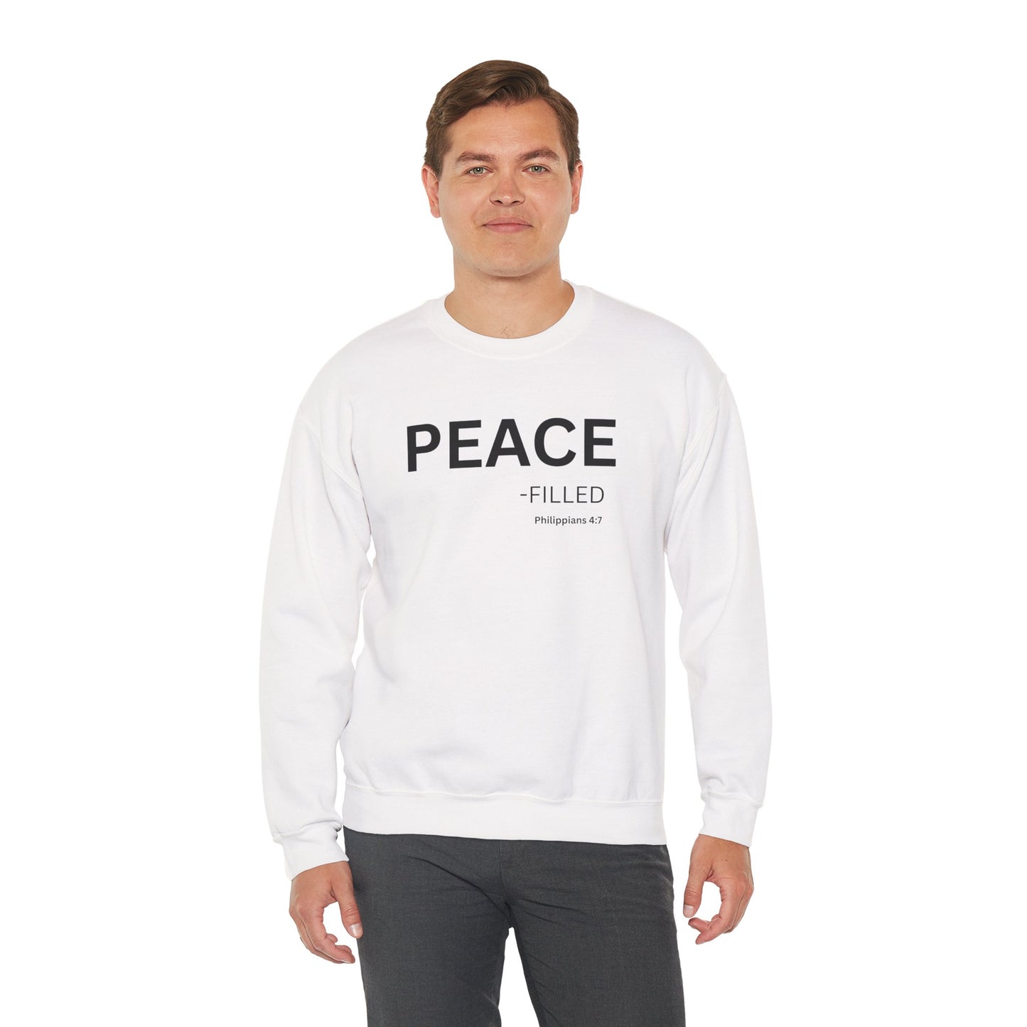 PEACE-filled Sweatshirt | Chritian Unisex clothing ( Philippians 4:7)