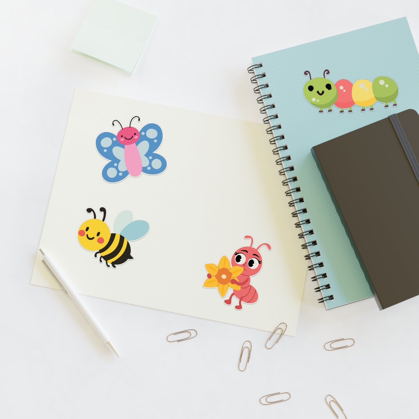 Cute Bug Sticker Sheet —VINYL Stickers for Kids, Scrapbooks & Planners