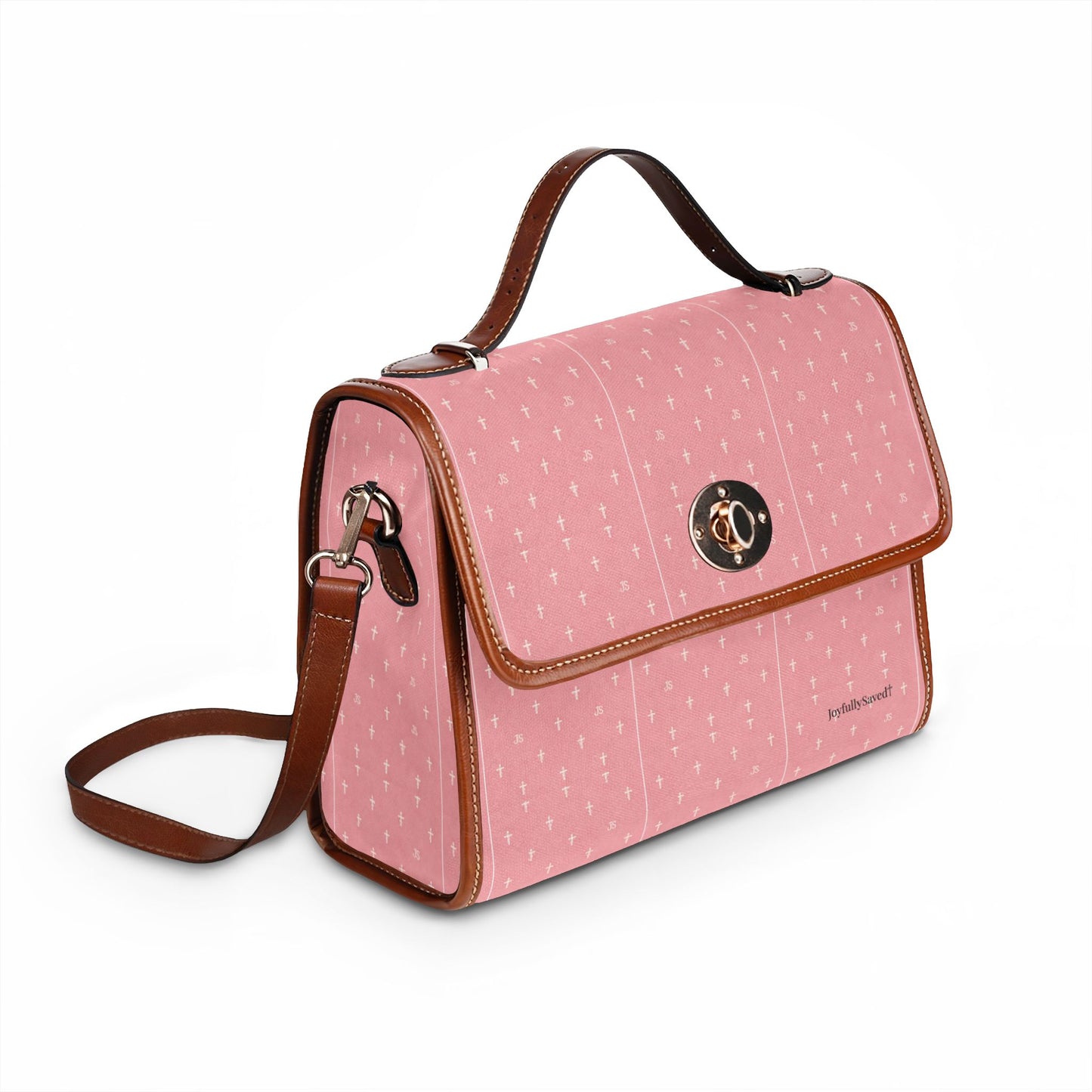 Signature Cross Canvas Tote — Waterproof Pink Bag