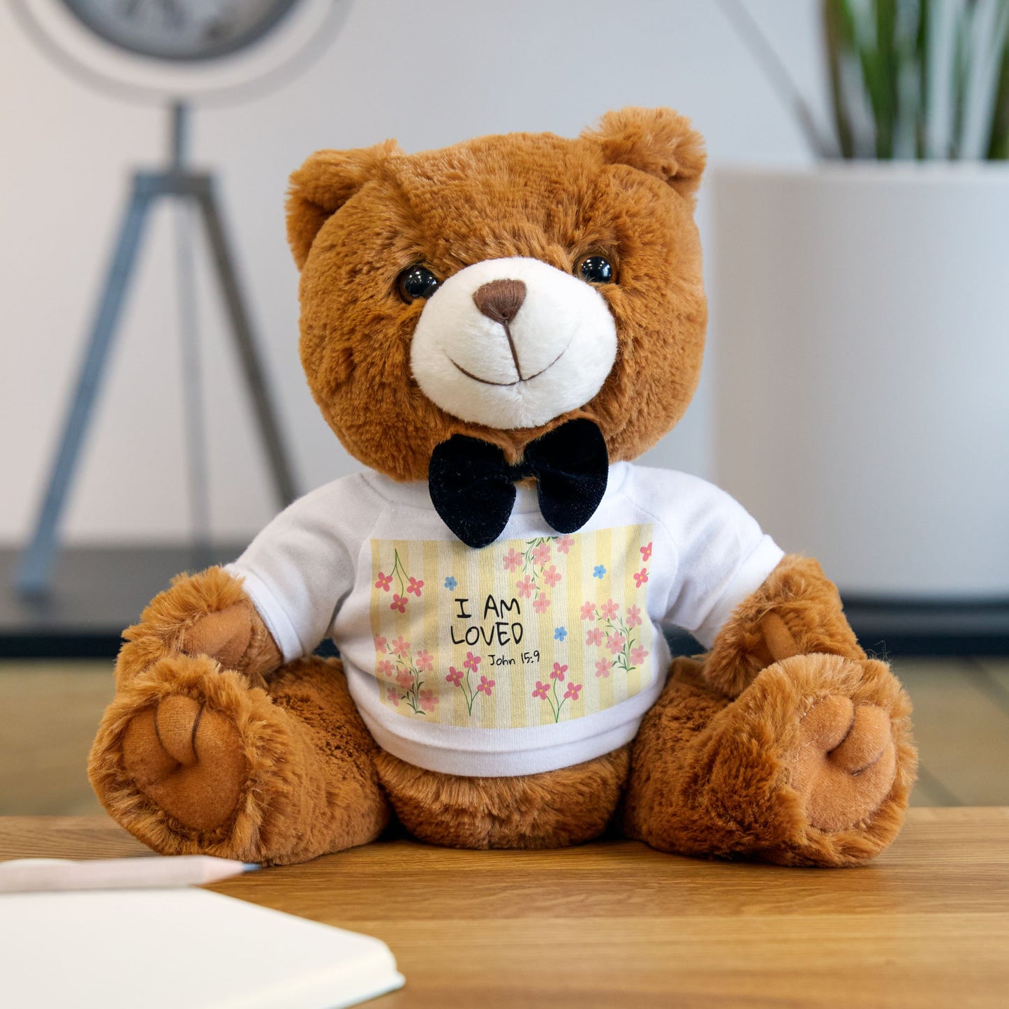 Bowtie Teddy Bear — Plush Bear with Uplifting Christian Message