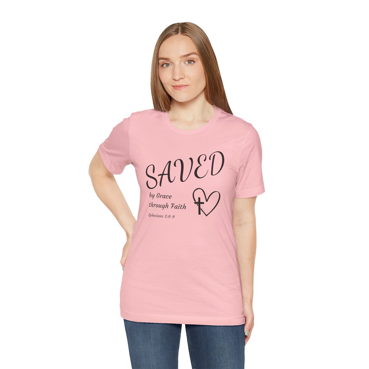 Ephesians 2:8-9 Christian T-Shirt — "SAVED by Grace through Faith" Tee