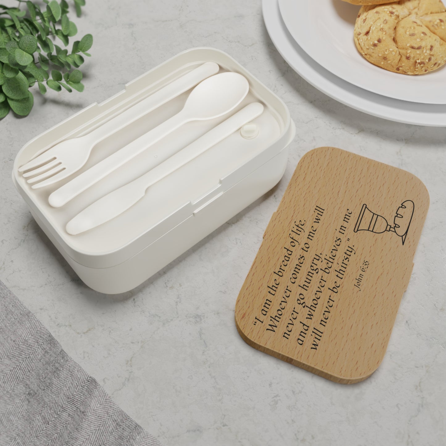 Christian Bento Lunch Box — "I Am the Bread of Life" John 6:35