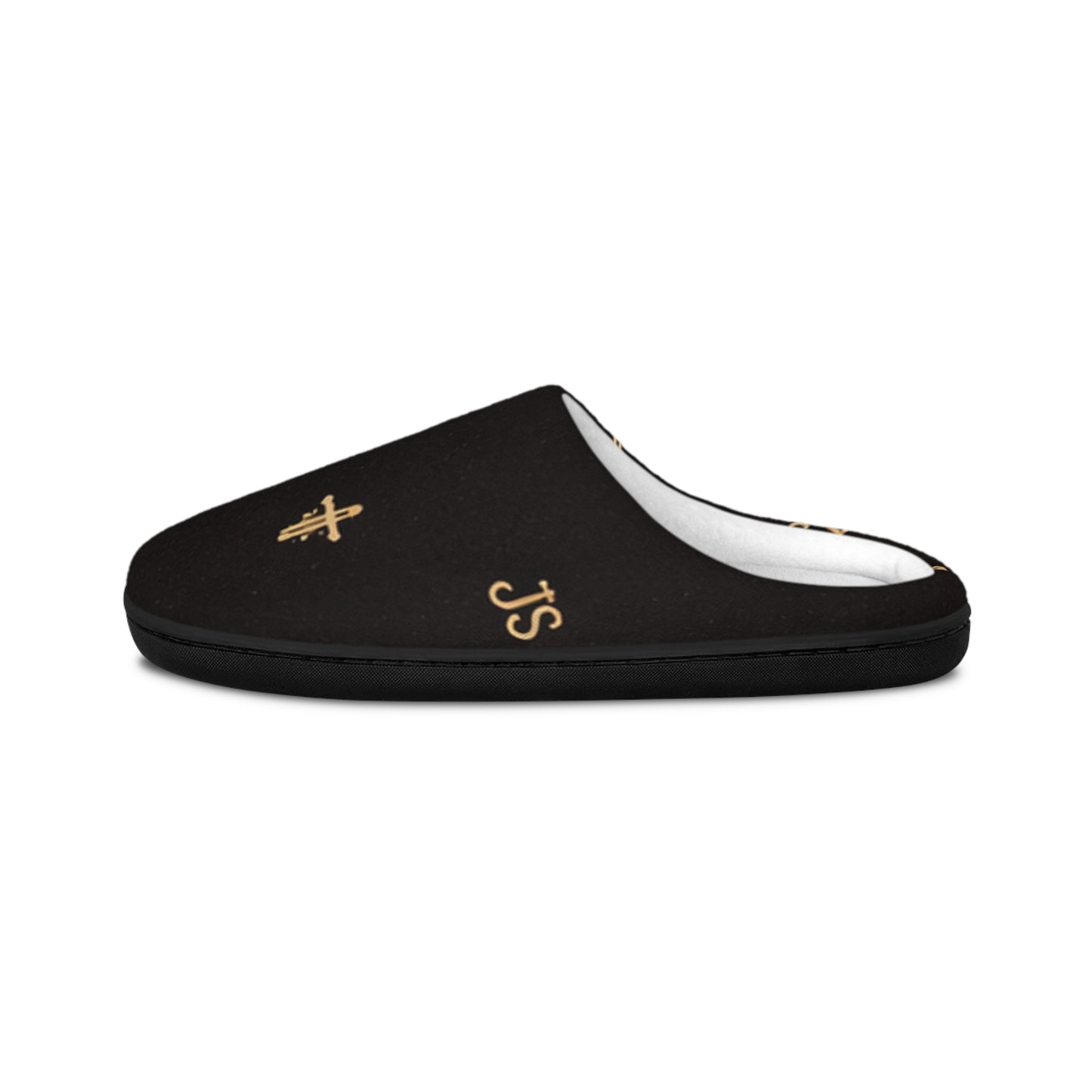 Christian Cross Pattern Women's Indoor Slippers — Signature JC Black Design