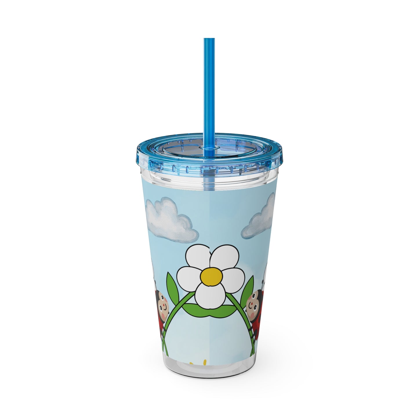 Ladybug 16oz Tumbler with Straw — Christian Cup (Psalm 150:6)