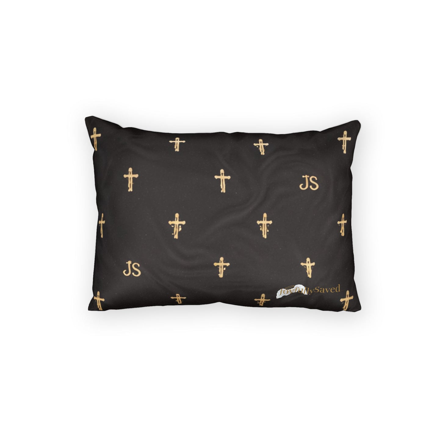 Black & Gold Cross Pillow Sham — Faith-Inspired Decorative Pillowcase