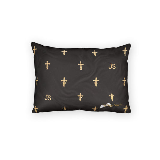 Black & Gold Cross Pillow Sham — Faith-Inspired Decorative Pillowcase