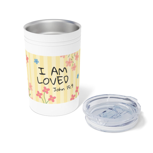 Christian Floral Vacuum Insulated Tumbler — 11oz (John 15:9)