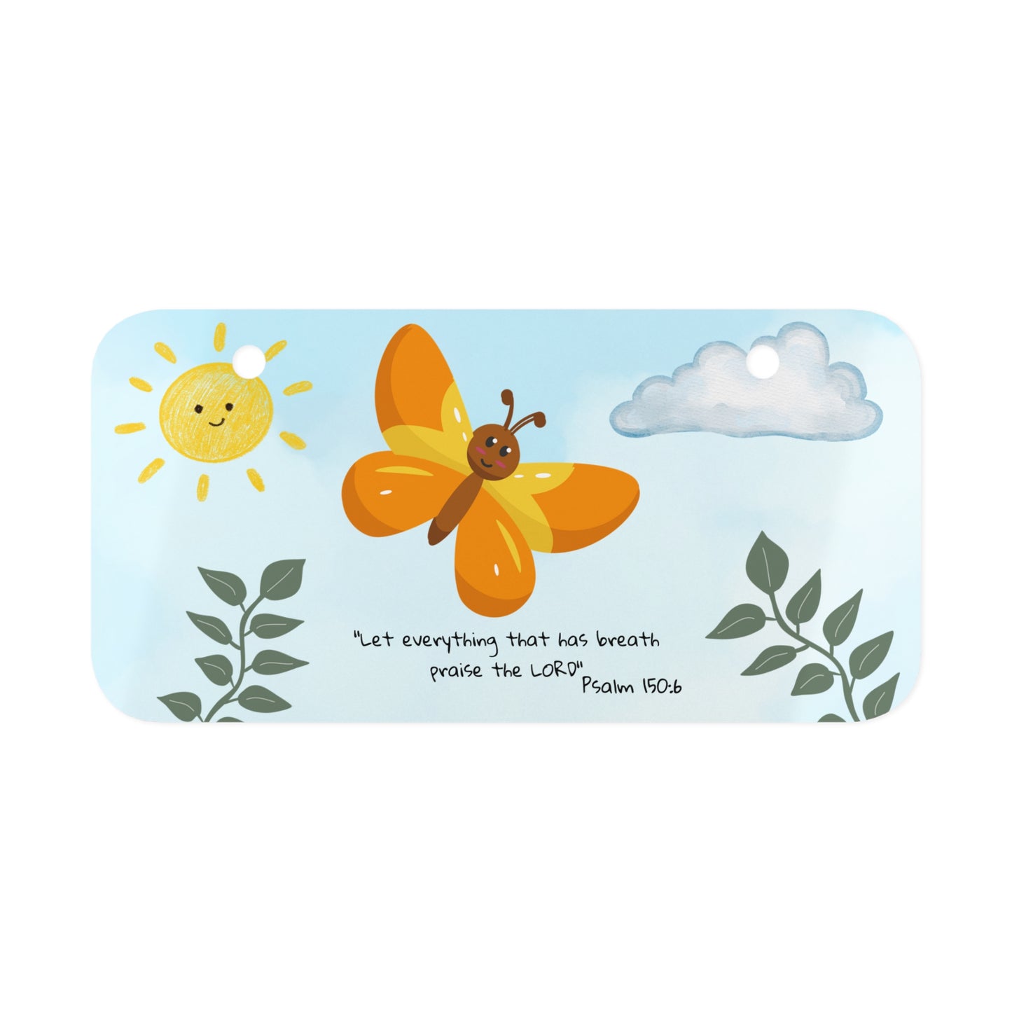 Mini License Plate (Psalm 150:6) | Christian Butterfly Tag