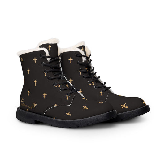 Women's Black Cross Christian Boots — Signature Cross Pattern, Christian