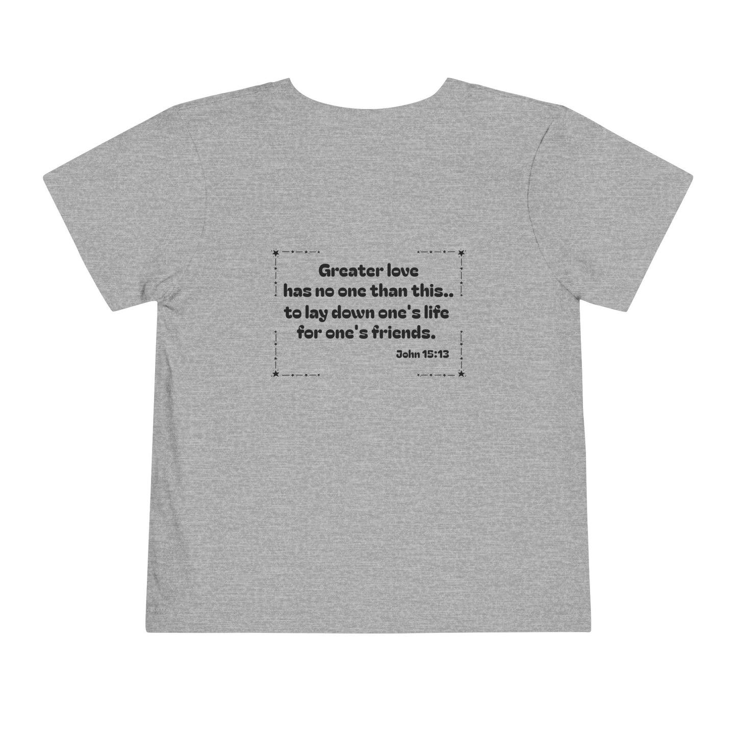 Christian Toddler Tee — Emergency Vehicle Graphics (John 15:13)