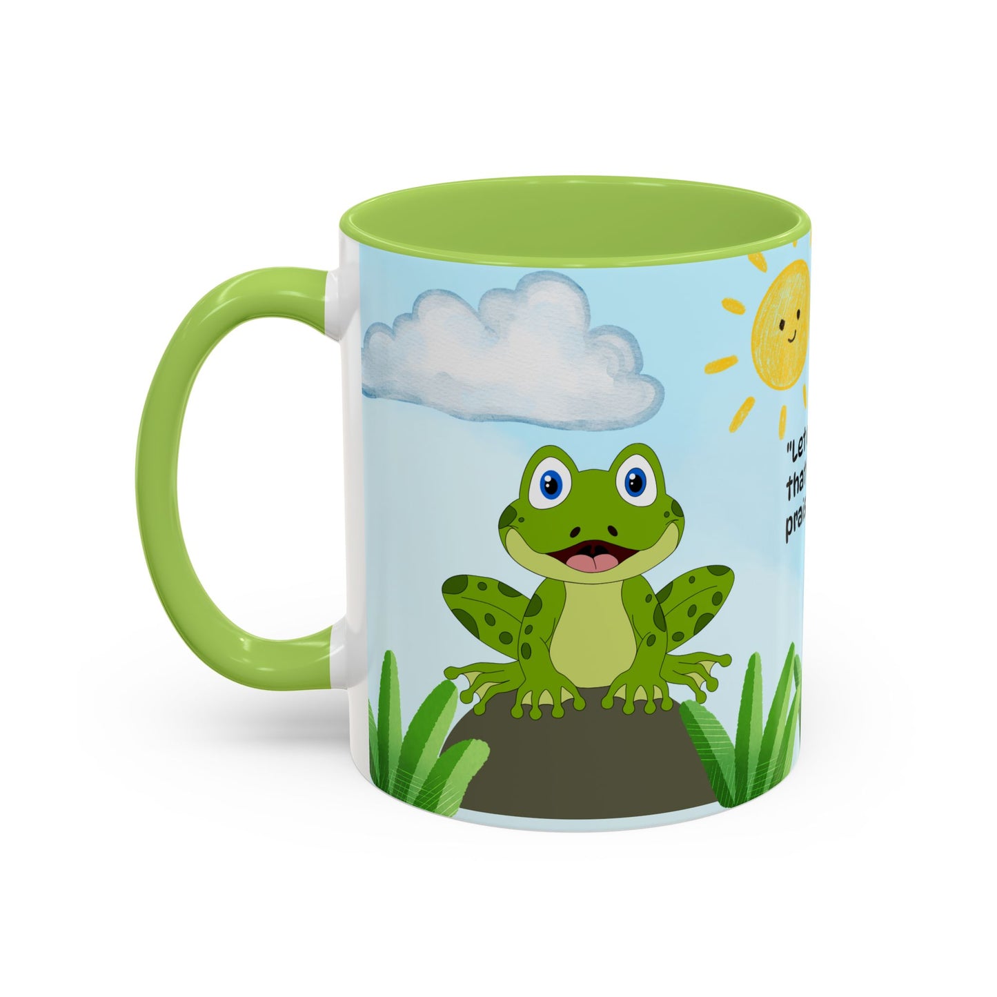 Frog Coffee Mug — Christian Ceramic Mug (Psalm 150:6)