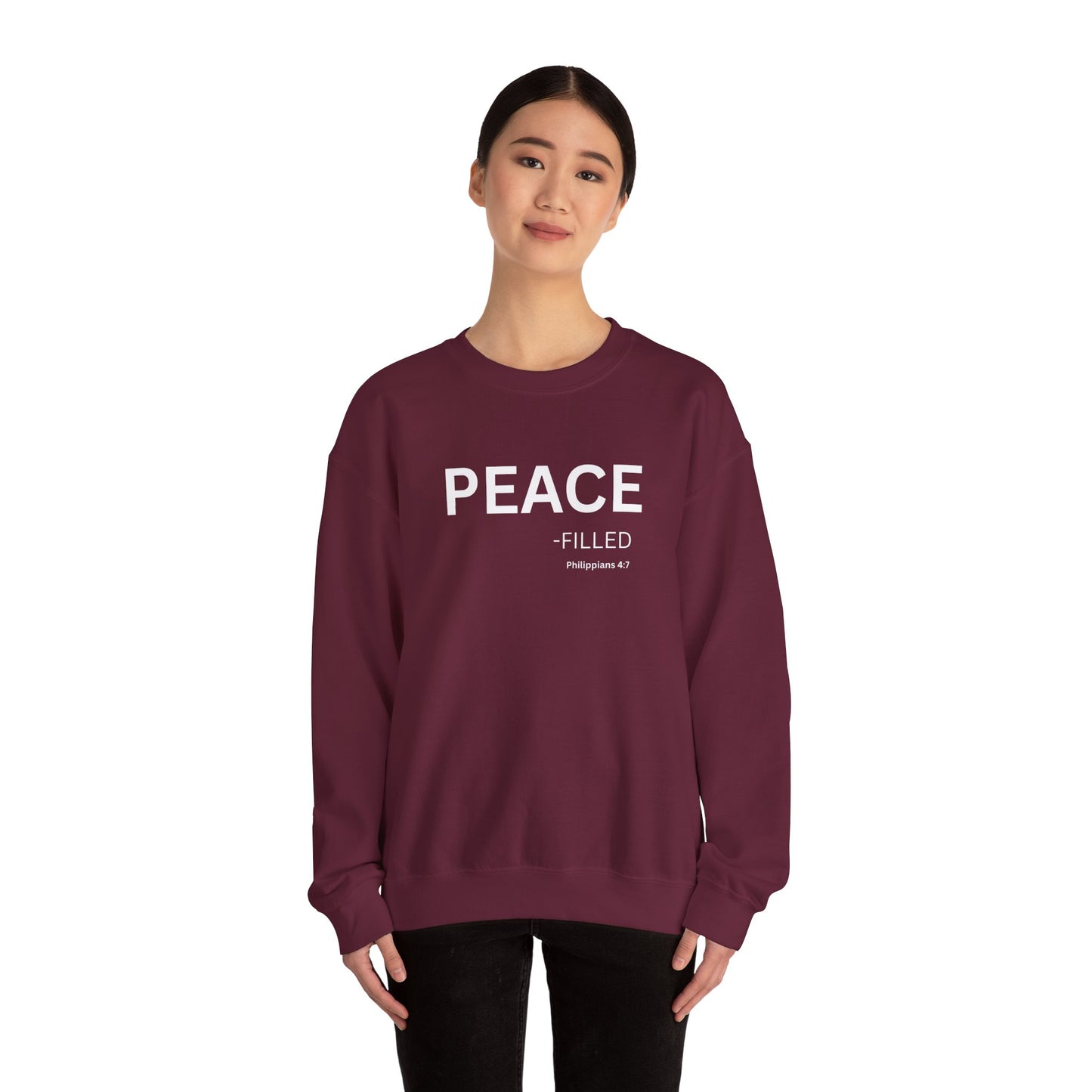 PEACE-filled Sweatshirt | Chritian Unisex clothing ( Philippians 4:7)