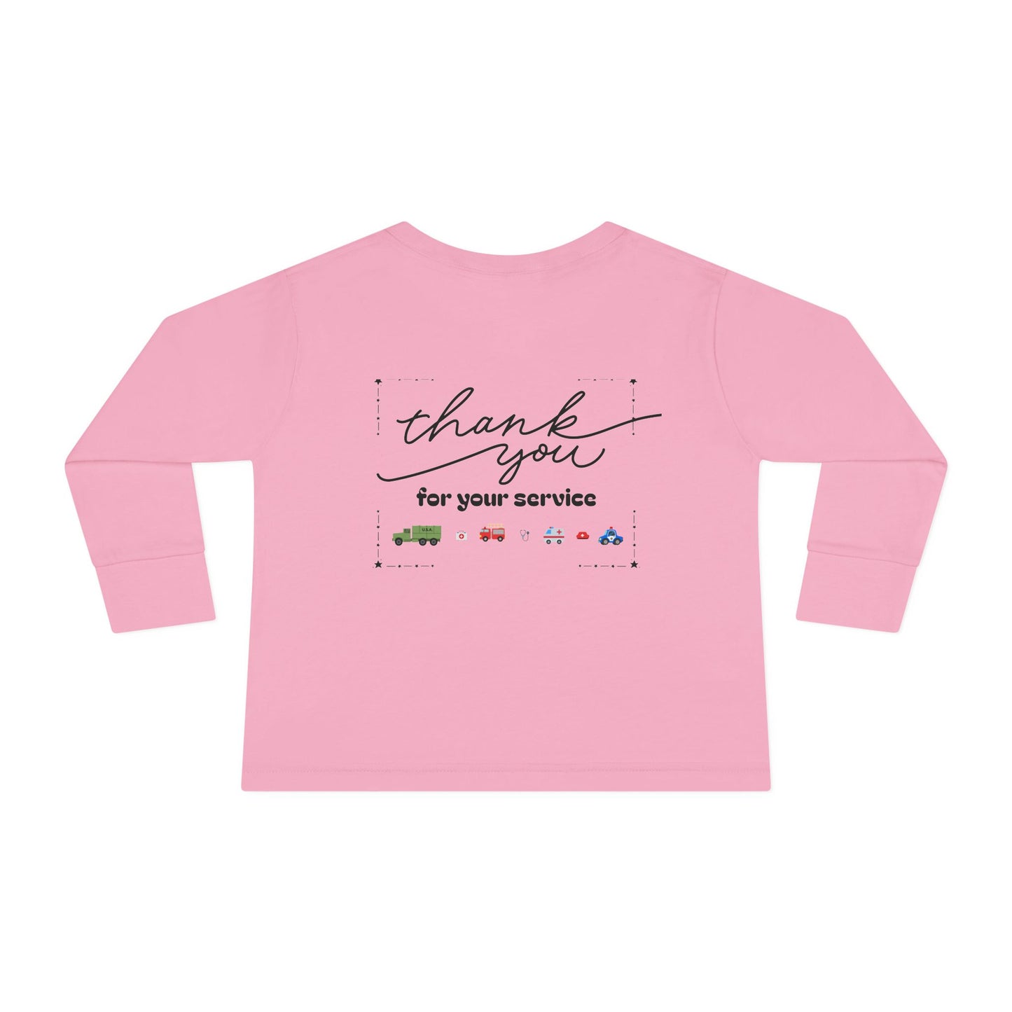 Christian Toddler Long Sleeve Tee — Fire Truck Kids Shirt (John 15:13)