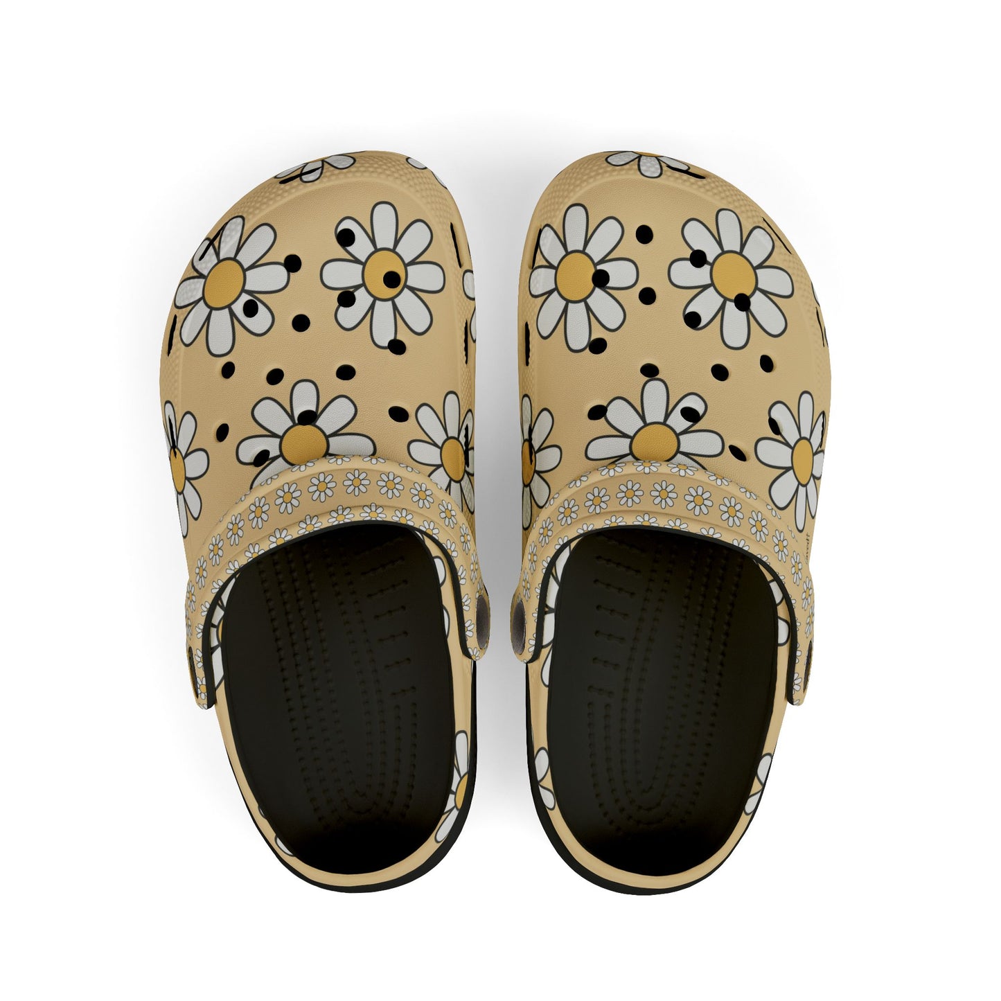 Kids EVA Foam Clogs  with Charms— Daisy Pattern Christian Slip-Ons