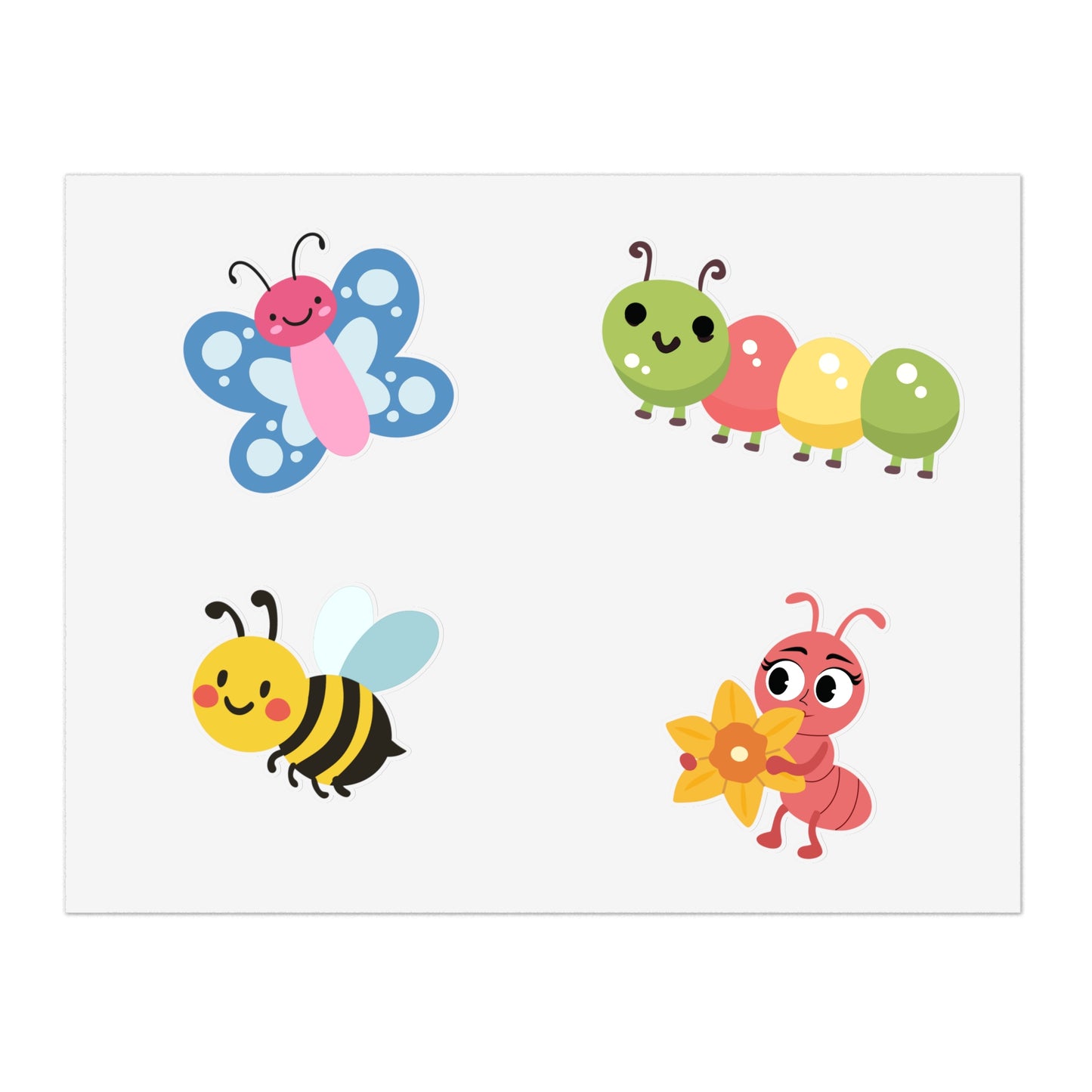 Cute Bug Sticker Sheet —VINYL Stickers for Kids, Scrapbooks & Planners