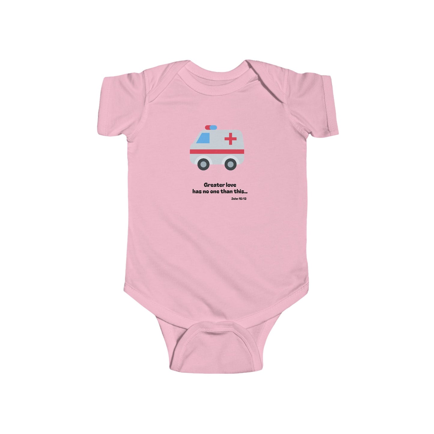Christian Infant Bodysuit - Ambulance Baby Onesie (John 15:13)