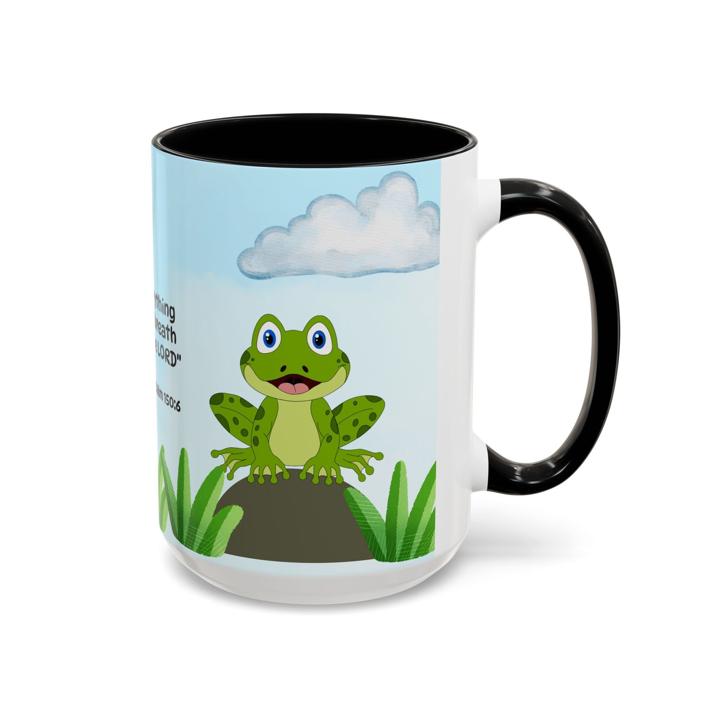 Frog Coffee Mug — Christian Ceramic Mug (Psalm 150:6)