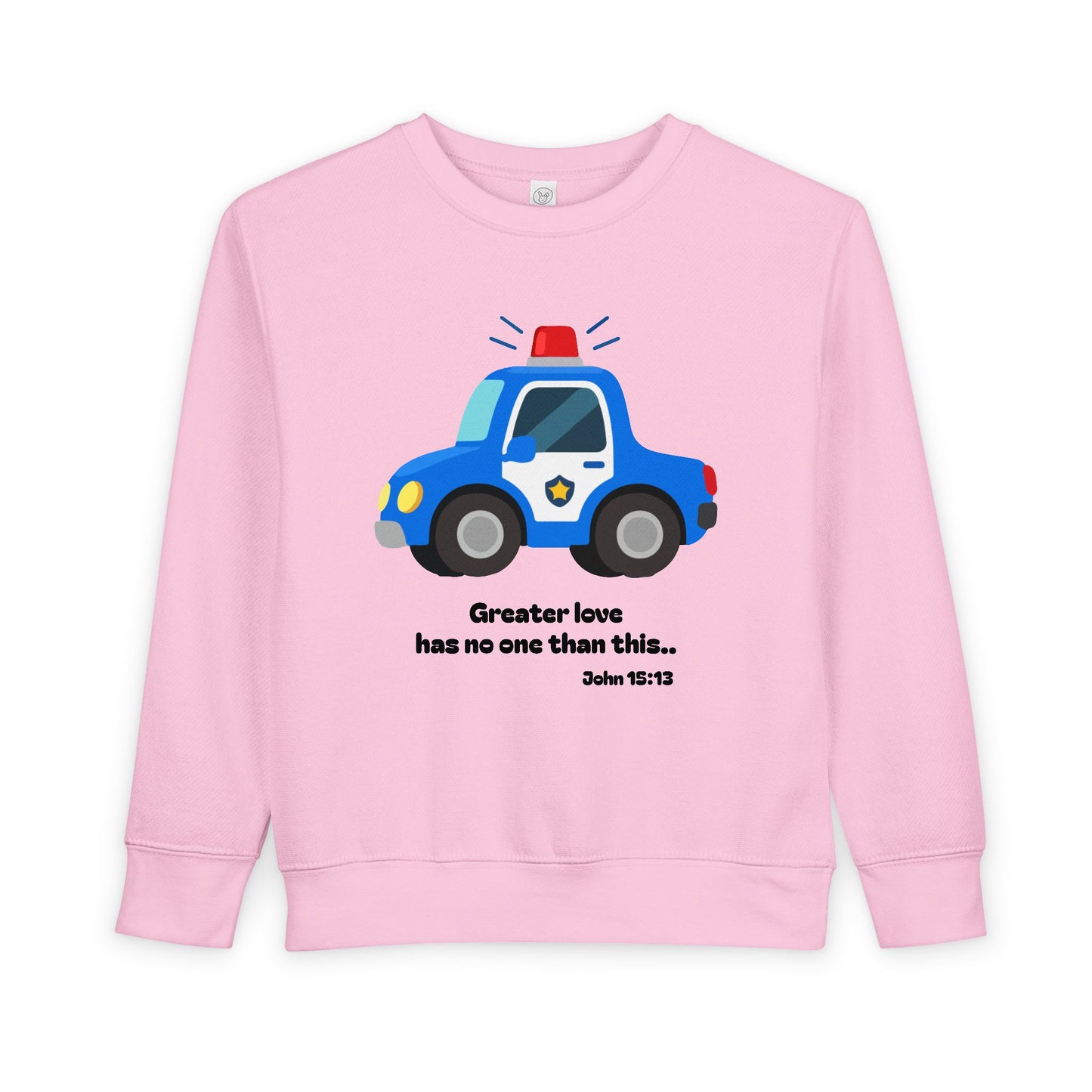 Christian Toddler Sweatshirt • Police Car Kids Pullover (John 15:13)