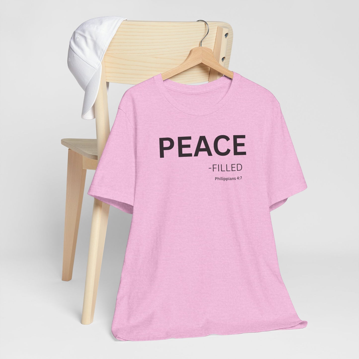 PEACE - filled - (Philippans 4:7)Philippians 4:7 (NIV)  | Christian Statement T-Shirt