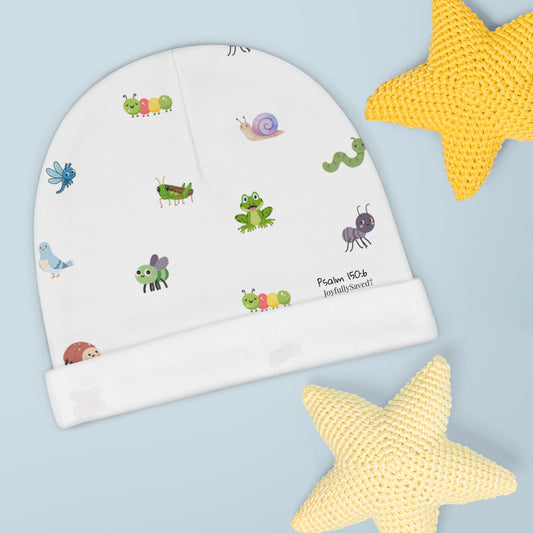 Baby Beanie — Bugs & Blessings Psalm 150:6 "Joyfully Saved"