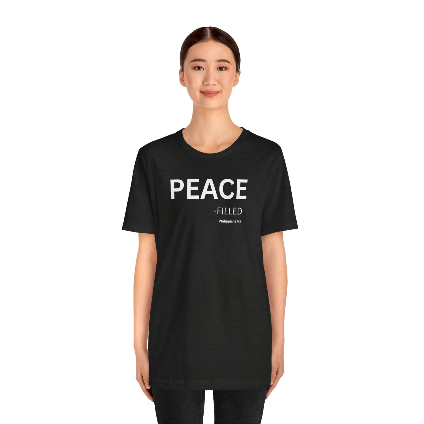 PEACE - filled - (Philippans 4:7)Philippians 4:7 (NIV)  | Christian Statement T-Shirt