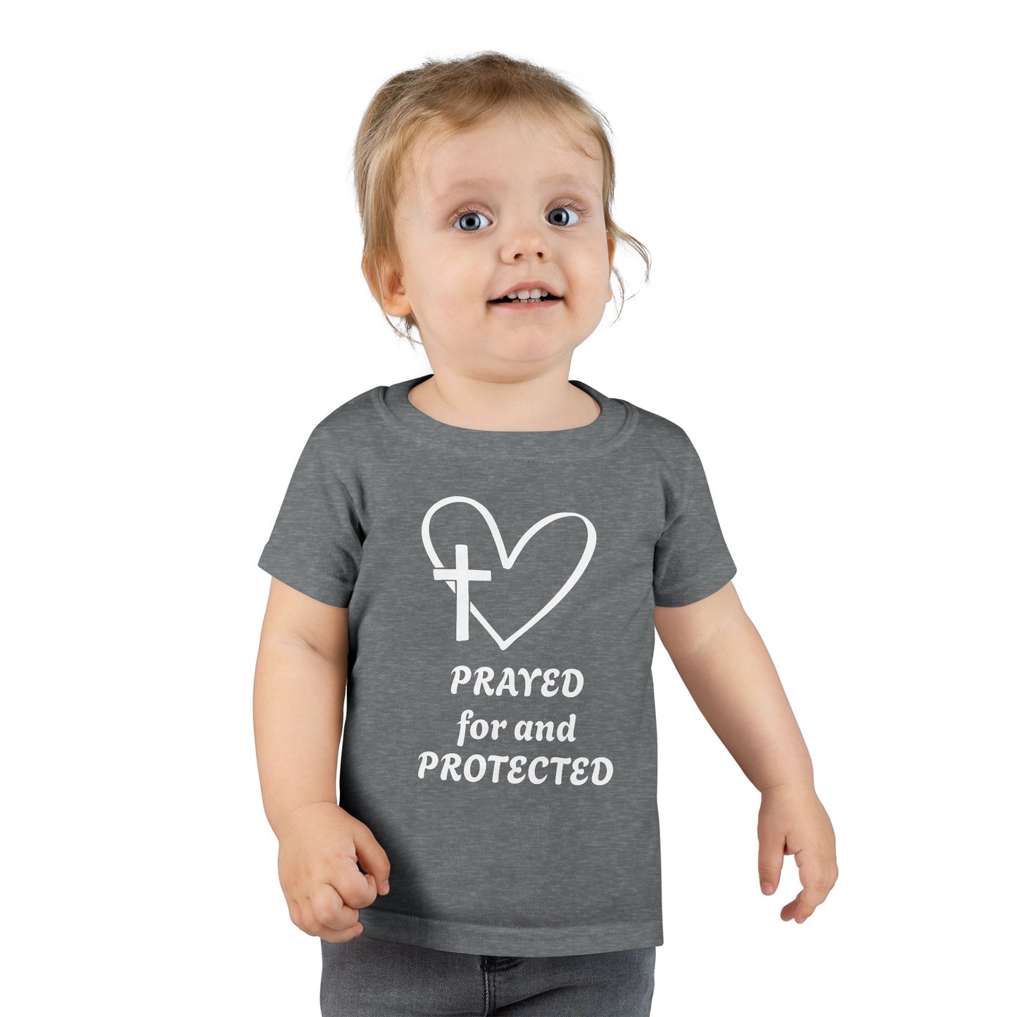 Christian Toddler T-Shirt —  Heart & Cross Tee (Psalm 121:7-8)