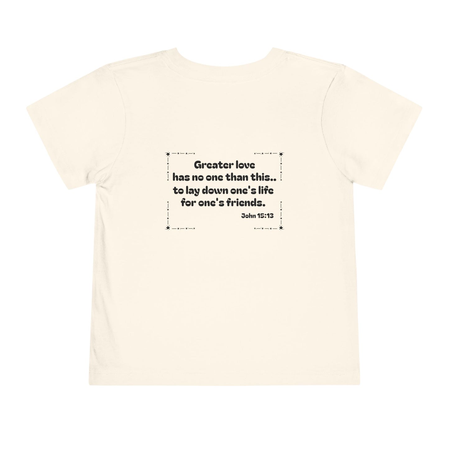 Christian Toddler Tee — Emergency Vehicle Graphics (John 15:13)