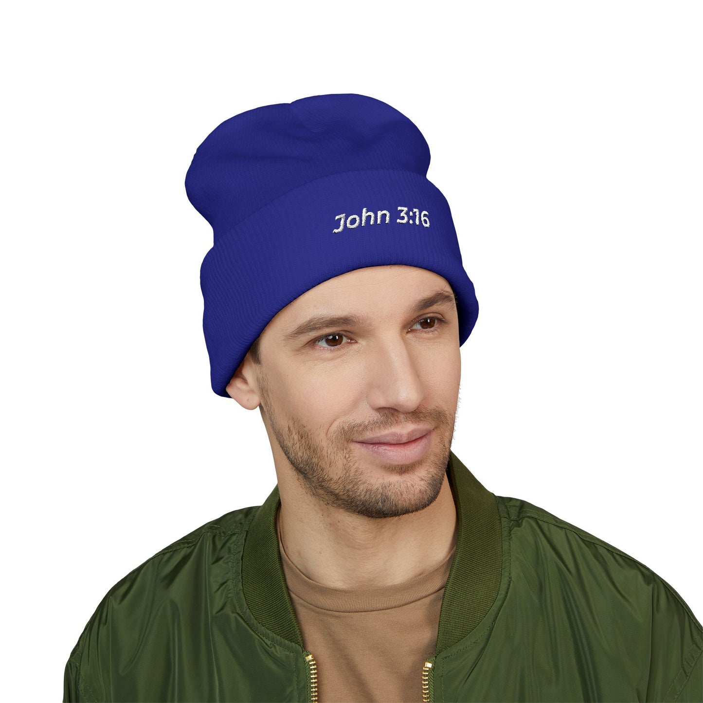 John 3:16 Embroidered Cuffed Beanie