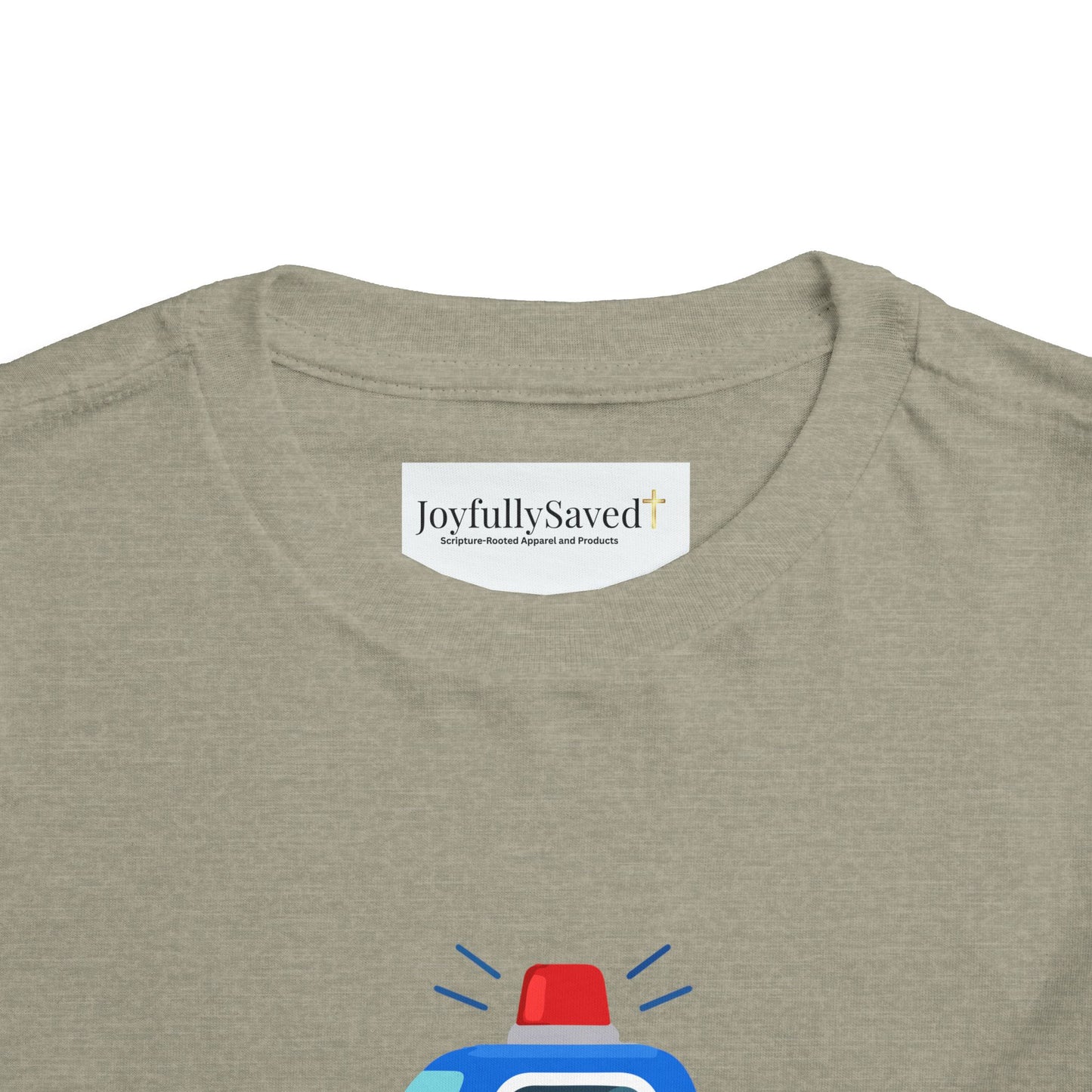 Christian Toddler Tee — Police Car Graphic (John 15:13)