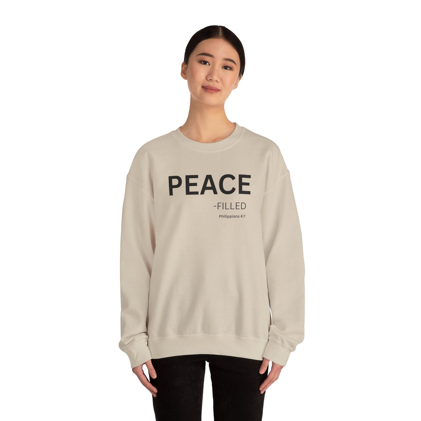 PEACE-filled Sweatshirt | Chritian Unisex clothing ( Philippians 4:7)