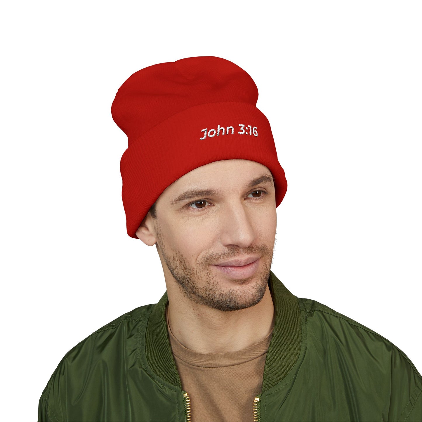 John 3:16 Embroidered Cuffed Beanie