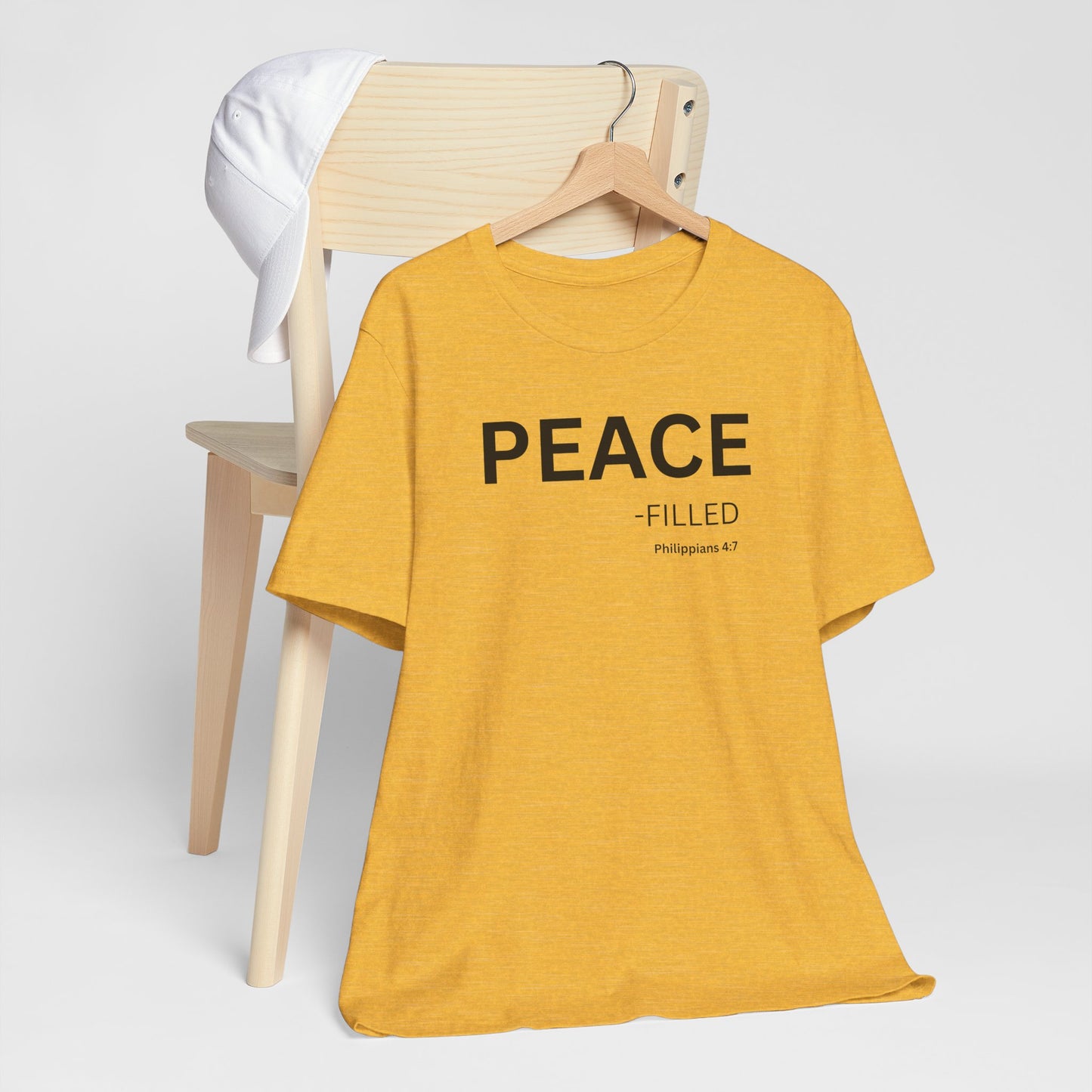 PEACE - filled - (Philippans 4:7)Philippians 4:7 (NIV)  | Christian Statement T-Shirt