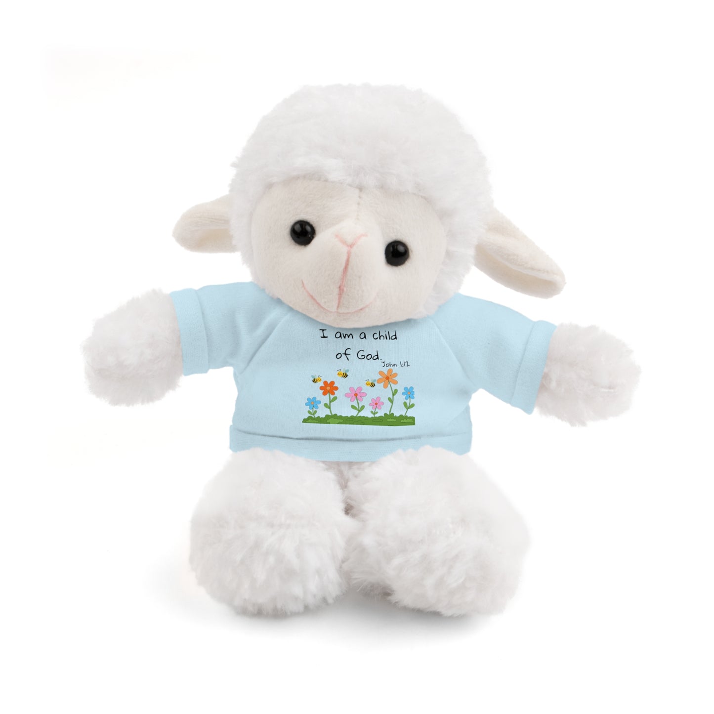 Christan Plush Toy, John 1:12  — Stuffed Animal with 'I Am a Child of God' T‑Shirt