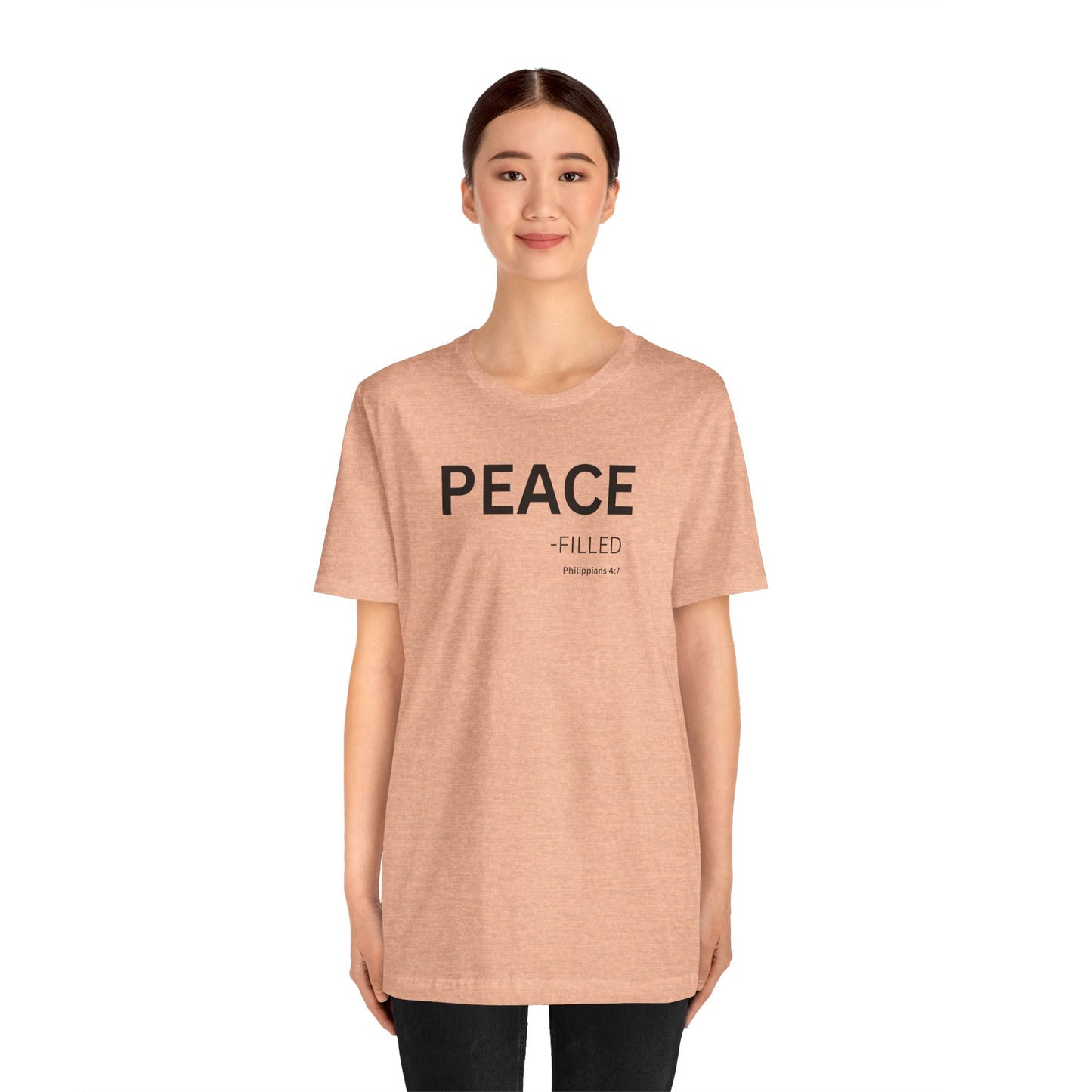 PEACE - filled - (Philippans 4:7)Philippians 4:7 (NIV)  | Christian Statement T-Shirt