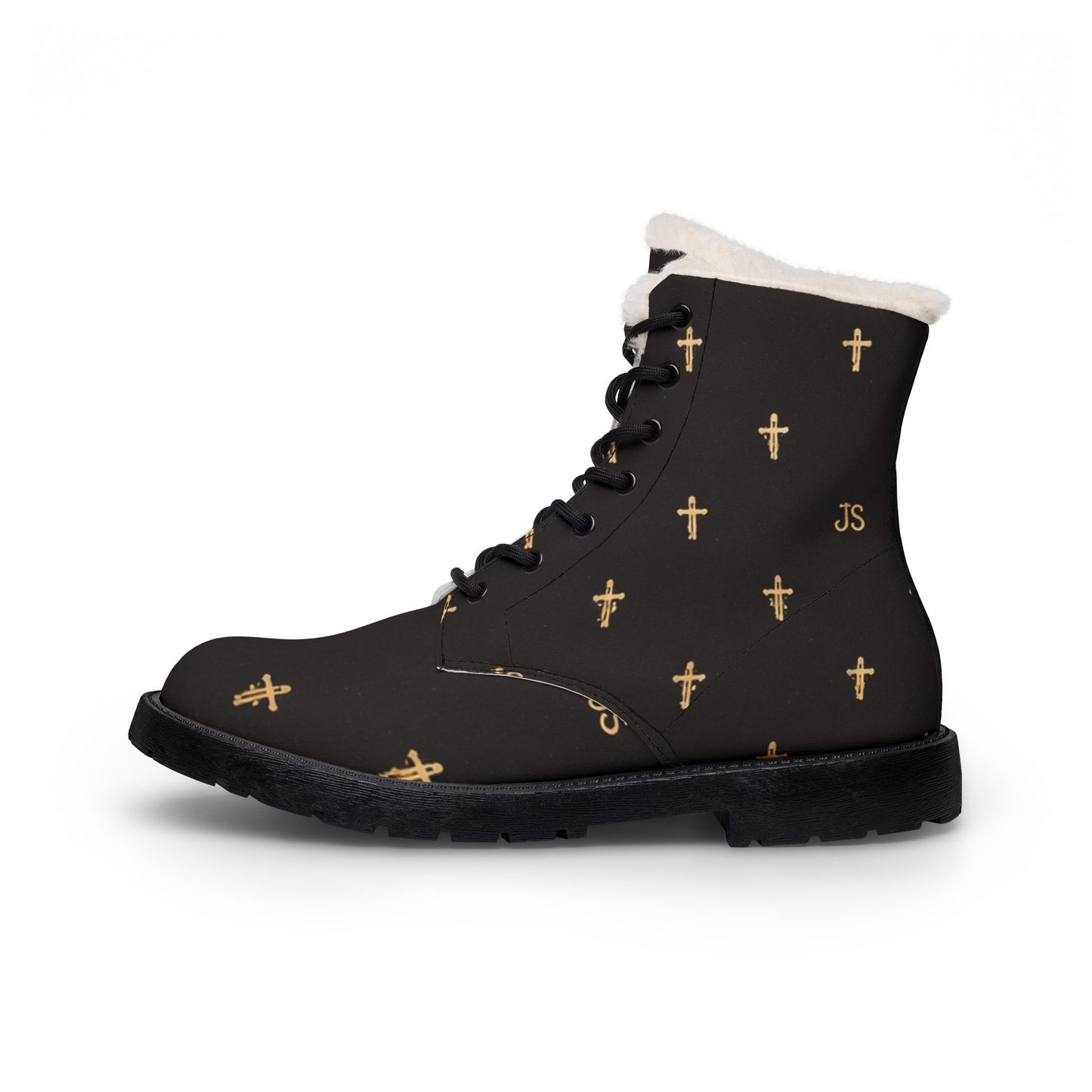 Women's Black Cross Christian Boots — Signature Cross Pattern, Christian