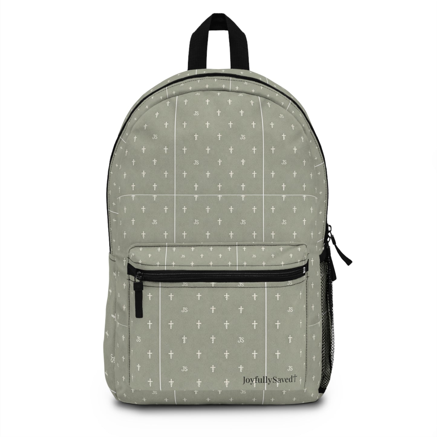 Joyfully Saved Cross Backpack — Sage Christian School Bag