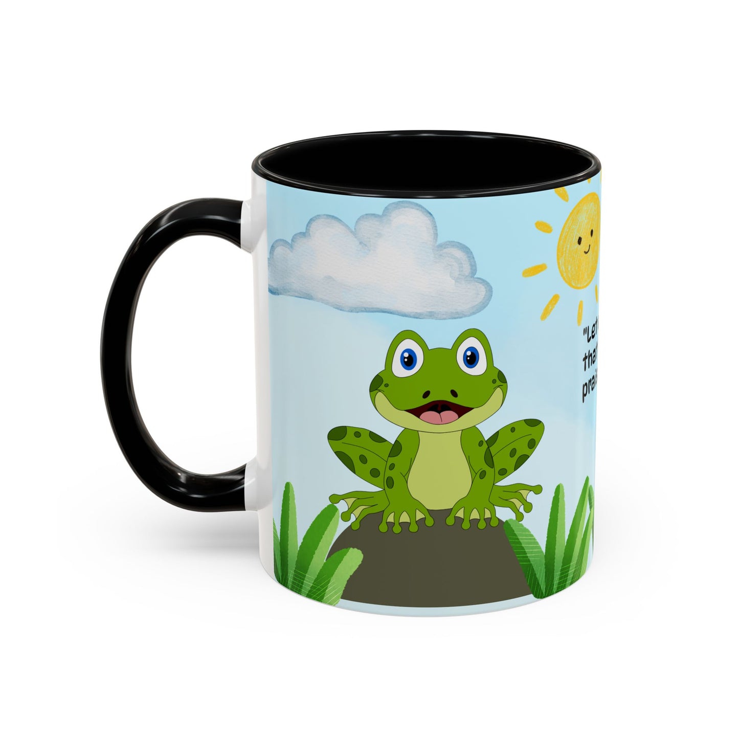 Frog Coffee Mug — Christian Ceramic Mug (Psalm 150:6)