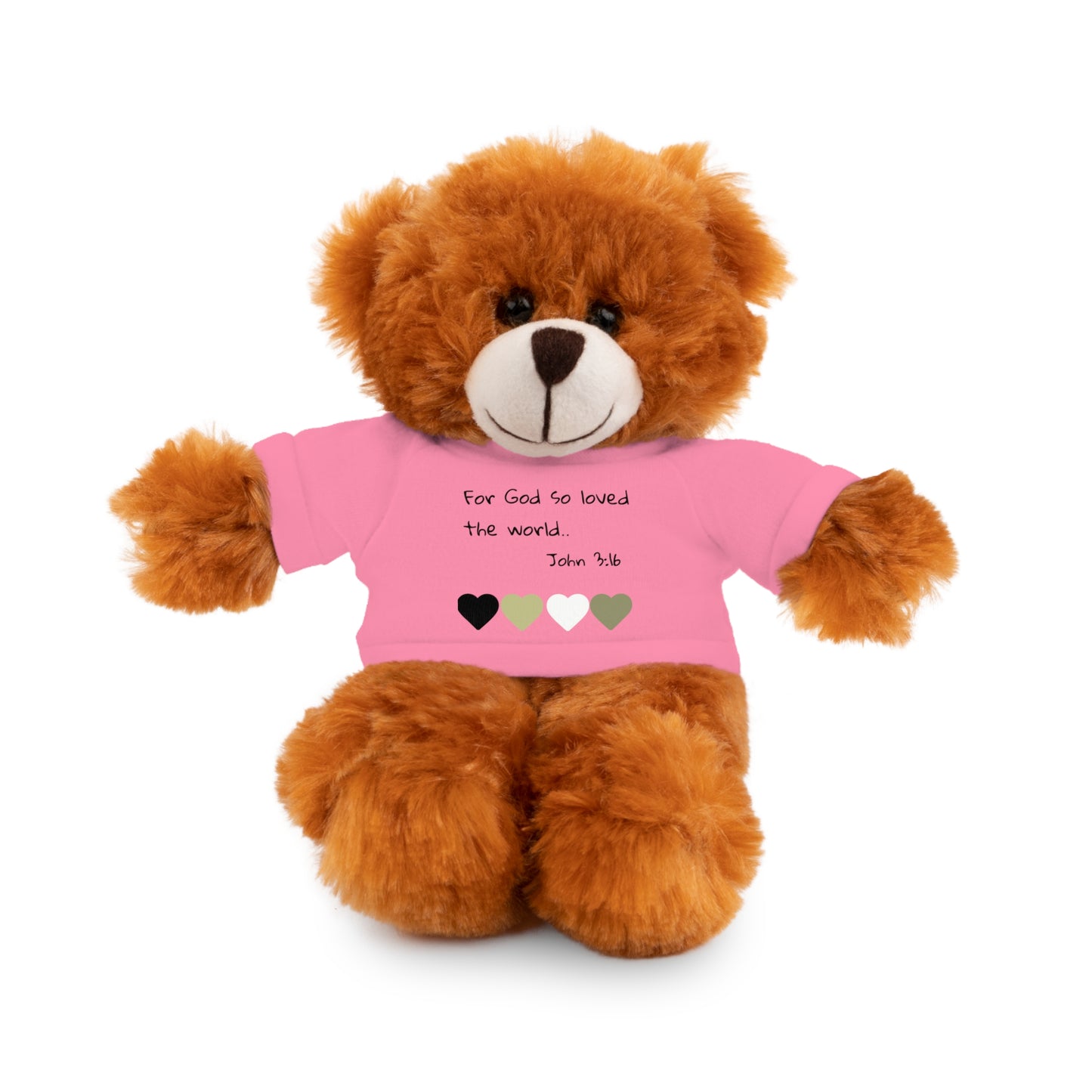 Christan Plush Toy, John 3:16  — Stuffed Animal with 'I Am a Child of God' T‑Shirt