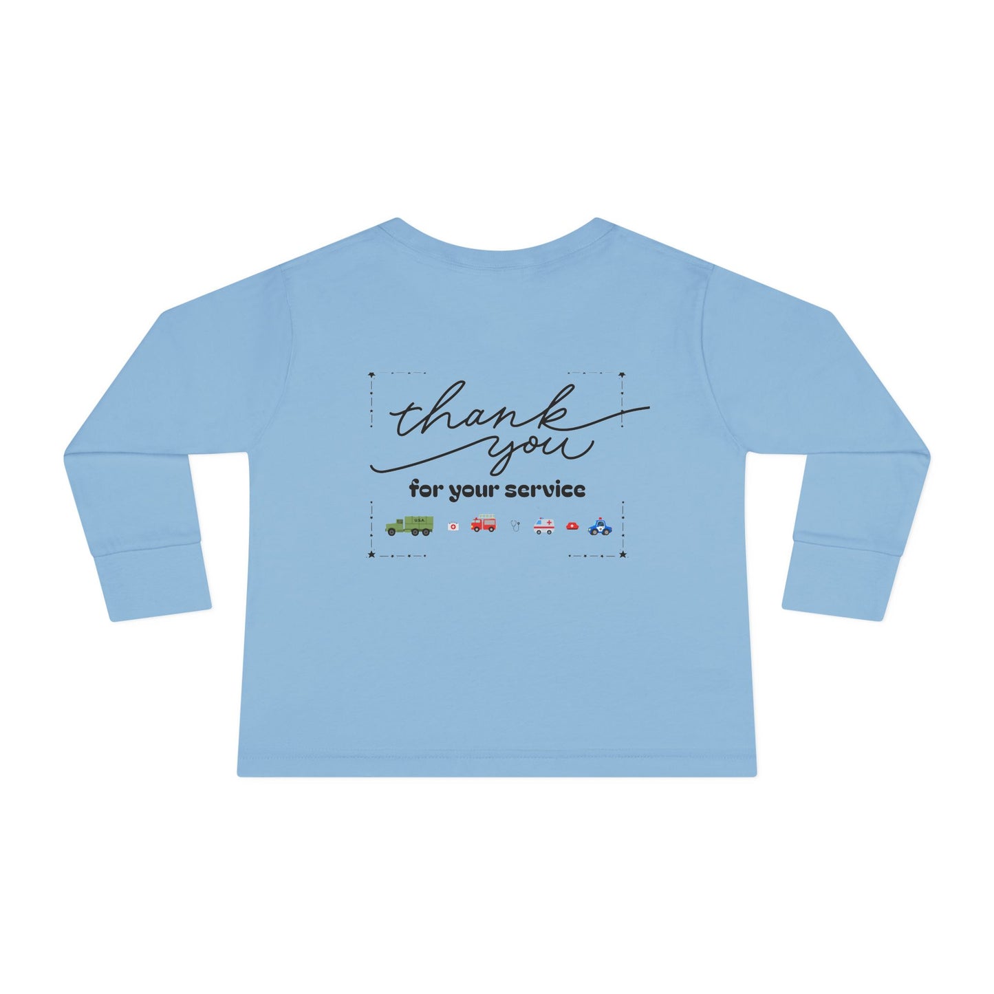 Christian Toddler Long Sleeve Tee — Fire Truck Kids Shirt (John 15:13)