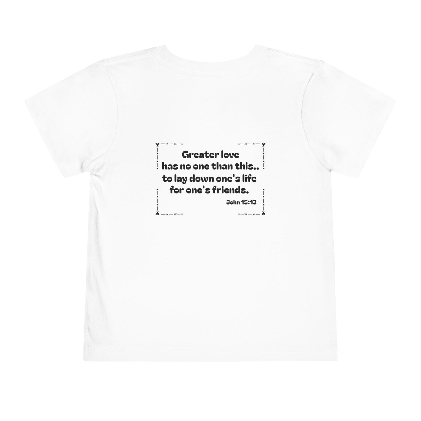 Christian Toddler Tee — Emergency Vehicle Graphics (John 15:13)
