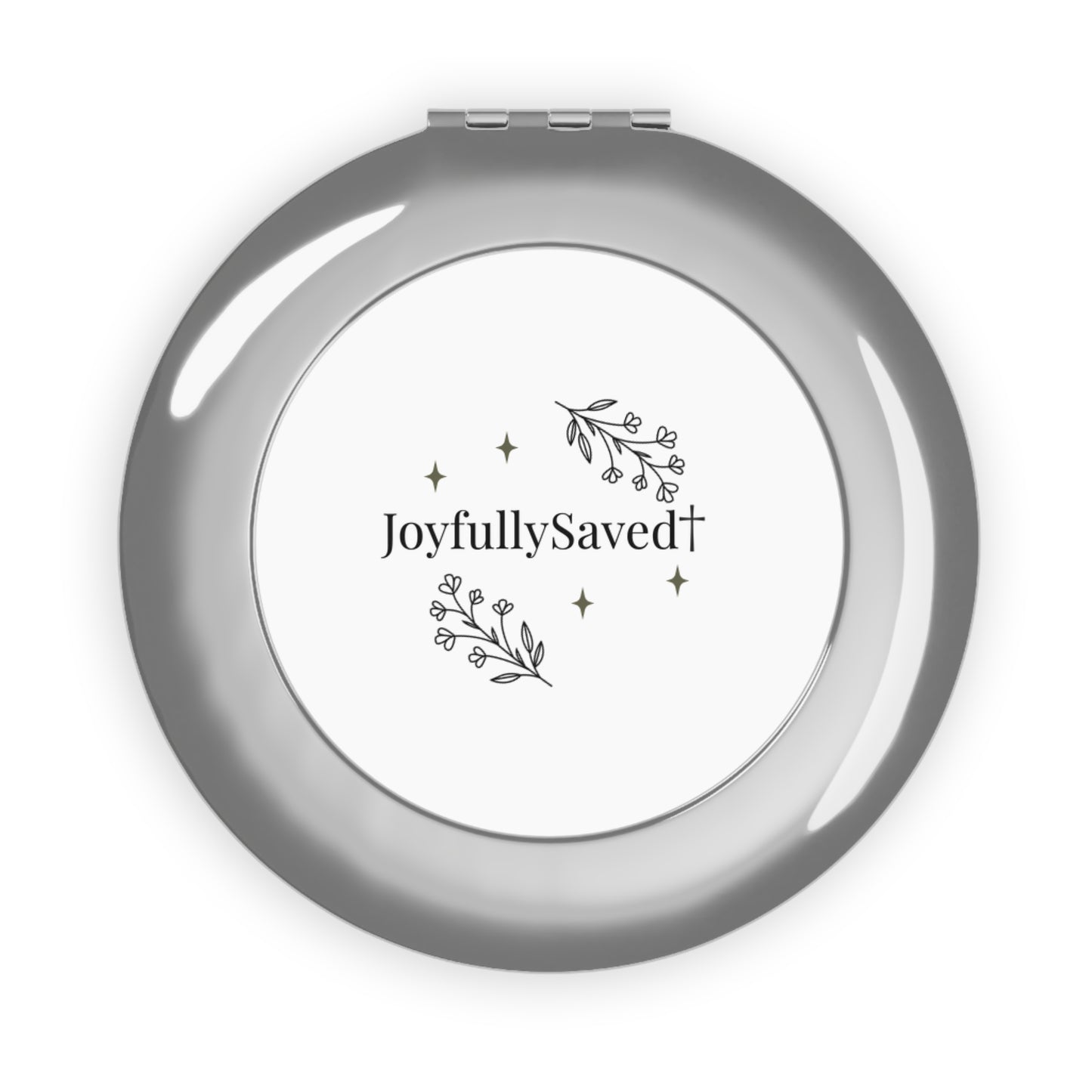 Compact Travel Mirror — "JoyfullySaved" Christian Pocket Mirror