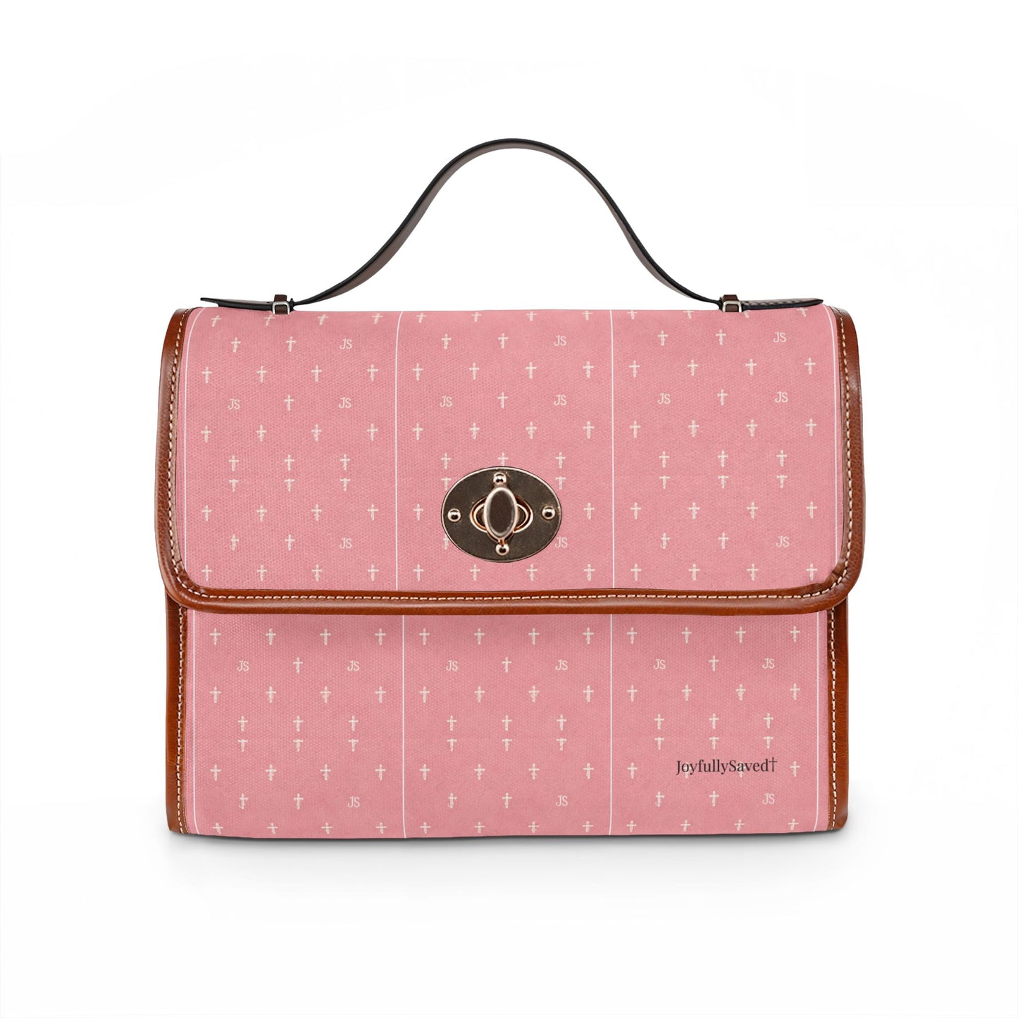 Signature Cross Canvas Tote — Waterproof Pink Bag
