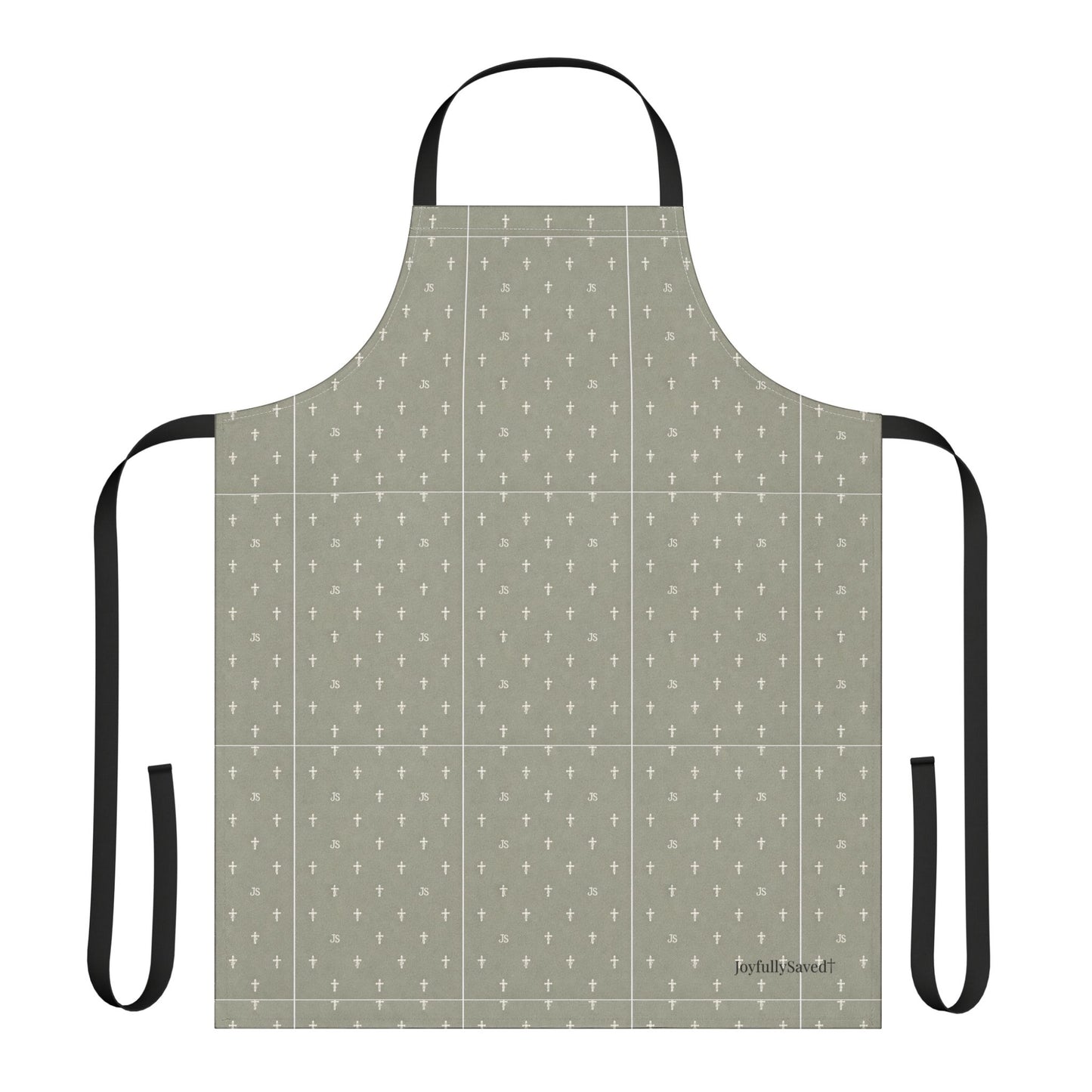 Christian Cross Sage Apron —Faith Kitchen Apron